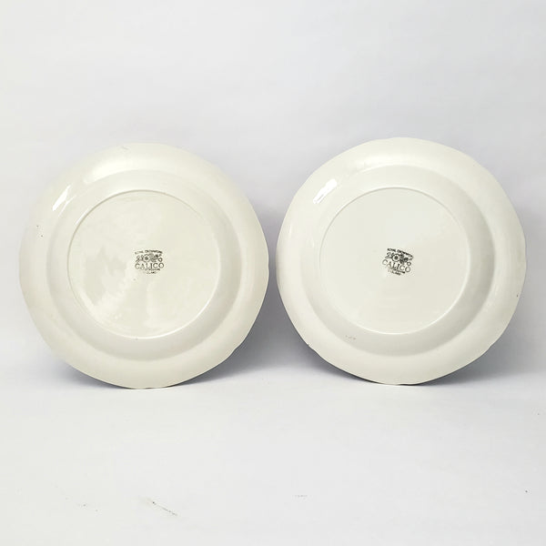 Vintage Royal Crownford Dinner Plates Set fo 6 Blue Calico Staffordshire England