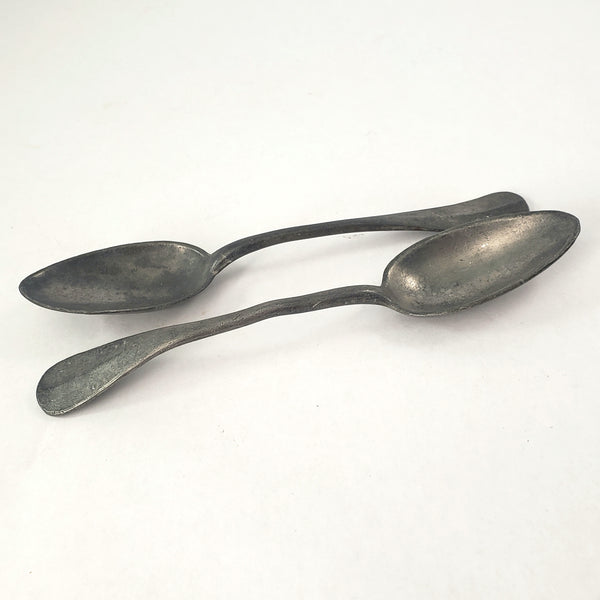 Old Antique Pewter Tablespoons Collection of 6