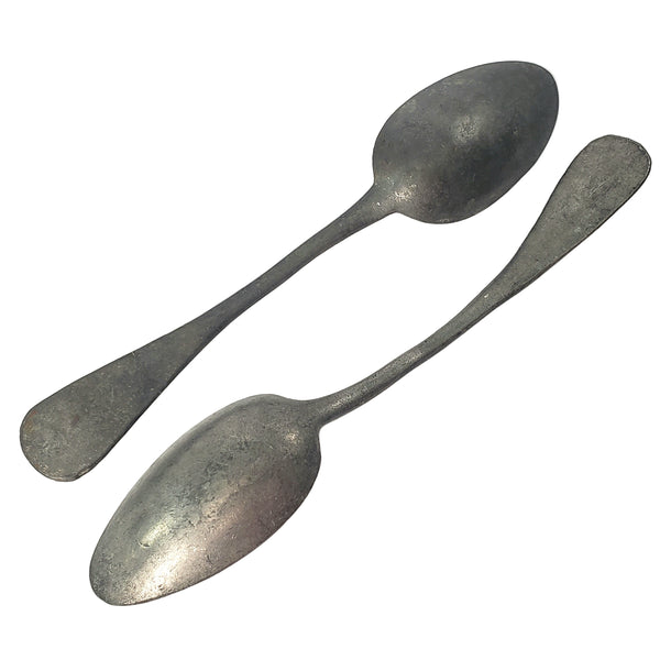 Old Antique Pewter Tablespoons Collection of 6