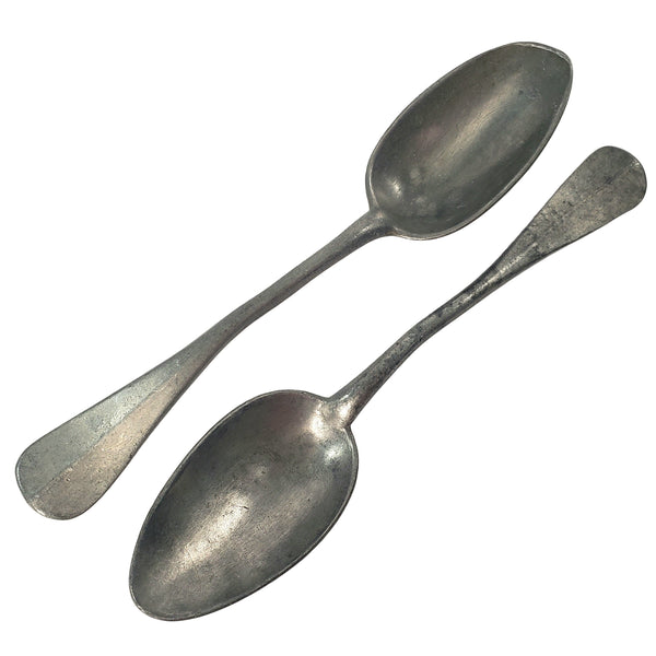 Old Antique Pewter Tablespoons Collection of 6