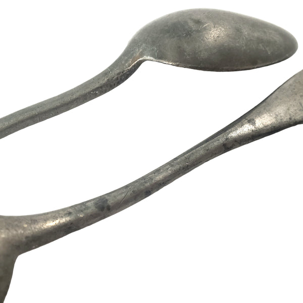 Old Antique Pewter Tablespoons Collection of 6