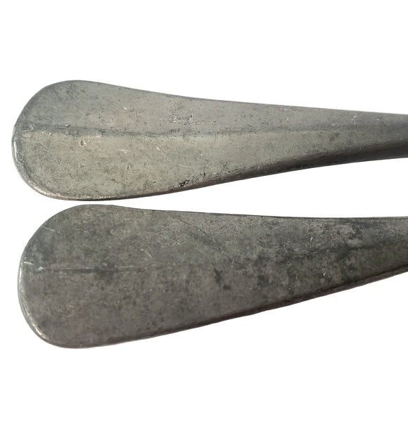 Old Antique Pewter Tablespoons Collection of 6