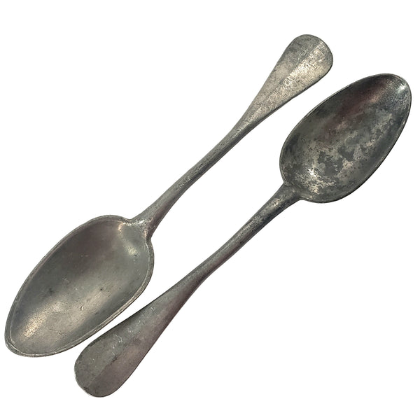 Old Antique Pewter Tablespoons Collection of 6