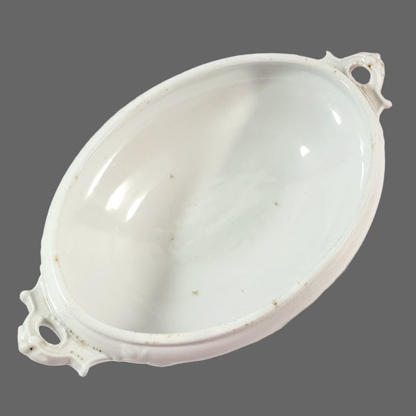 Antique White Ironstone Oval Vegetable Tureen by Wedgwood & Co. Staffordshire England