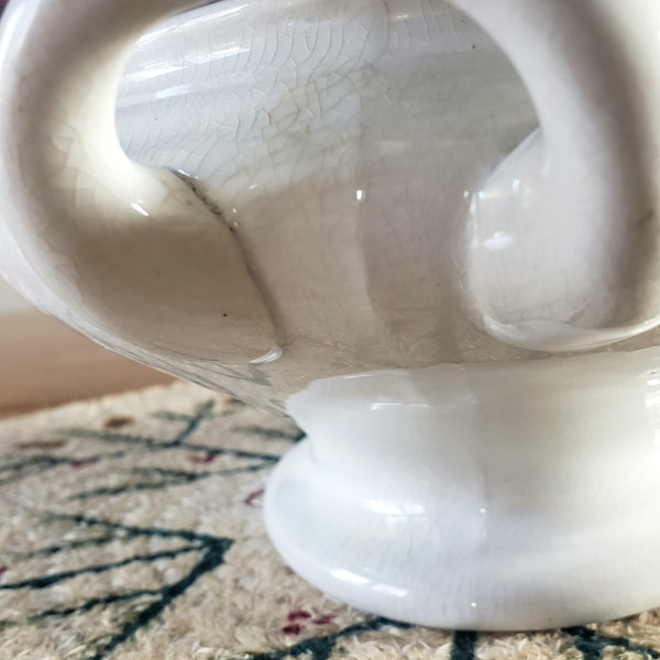 Antique White Ironstone Vegetable Tureen No Lid Lily of the Valley H Burgess England