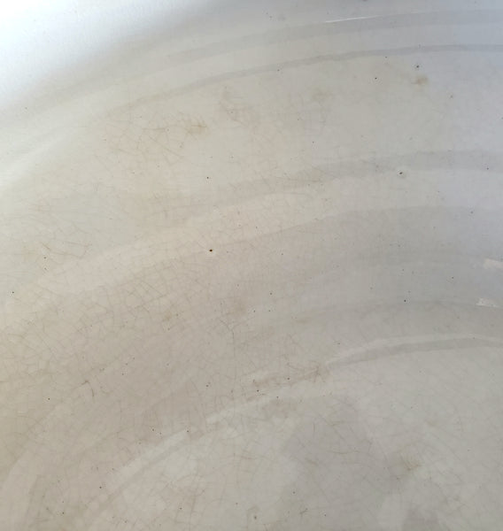 Antique White Ironstone Vegetable Tureen No Lid Lily of the Valley H Burgess England