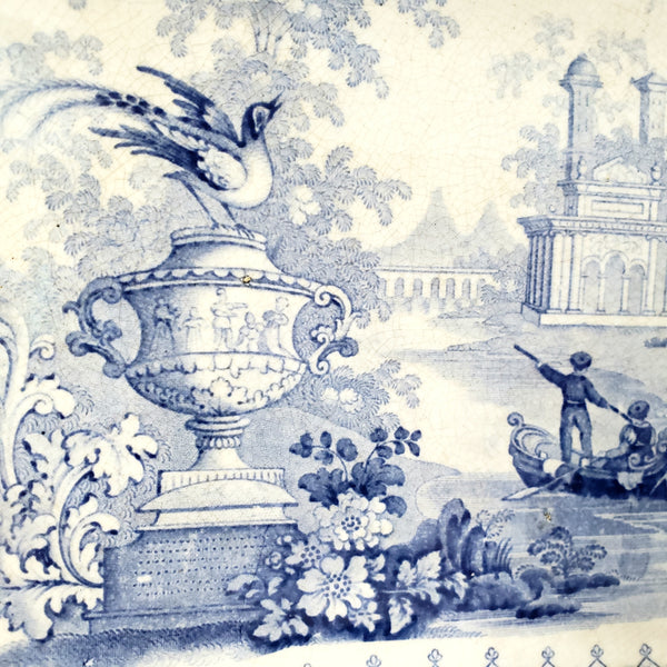 Antique Blue & White Transferware Vegetable Serving Dish Canova Pattern England