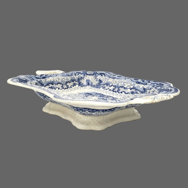 Antique Blue & White Transferware Vegetable Serving Dish Canova Pattern England