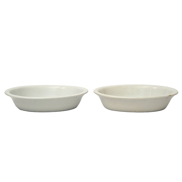 Antique White Ironstone Oval Vegetable Bowls Collection of 2 Johnson Brothers England