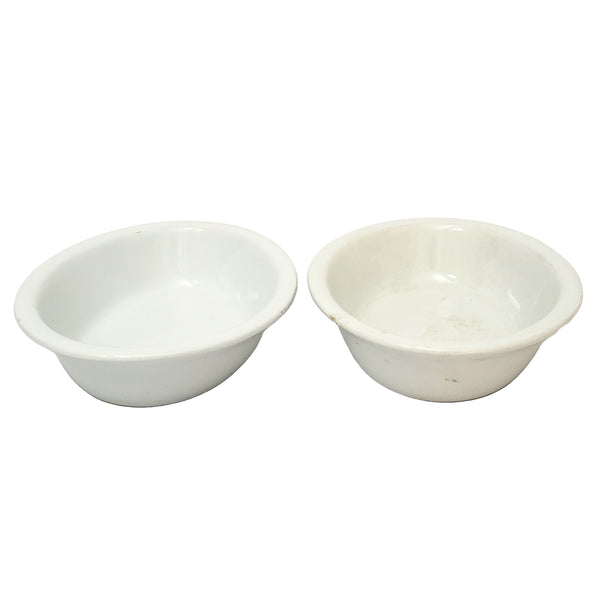 Antique White Ironstone Oval Vegetable Bowls Collection of 2 Johnson Brothers England