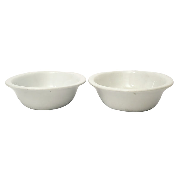Antique White Ironstone Oval Vegetable Bowls Collection of 2 Johnson Brothers England