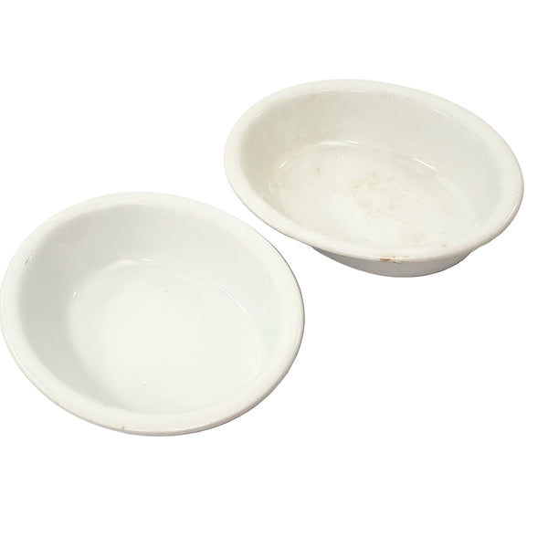 Antique White Ironstone Oval Vegetable Bowls Collection of 2 Johnson Brothers England