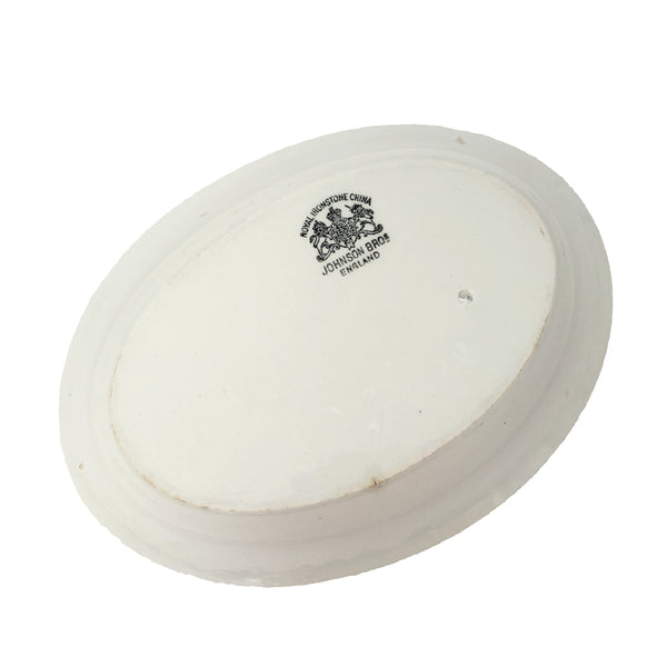 Antique White Ironstone Oval Vegetable Bowls Collection of 2 Johnson Brothers England