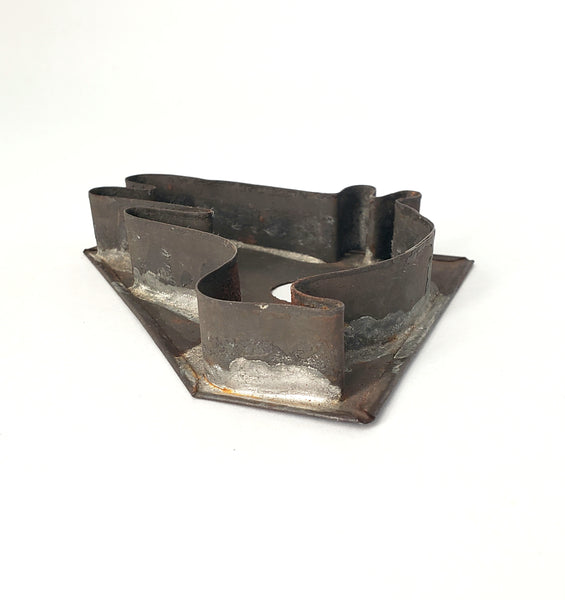 Primitive Antique Folk Art Bird Cookie Cutter Tin Soldered Flat Back