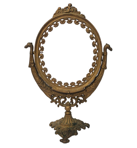 Vintage Metalwork Cast Iron Tilting Vanity Mirror Frame No Glass Mirror