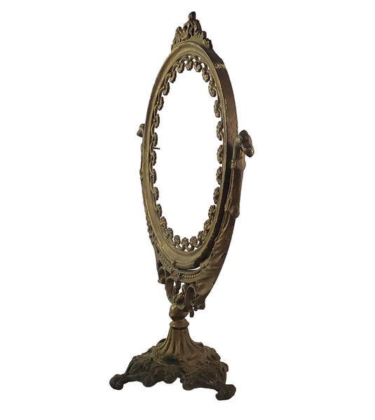 Vintage Metalwork Cast Iron Tilting Vanity Mirror Frame No Glass Mirror