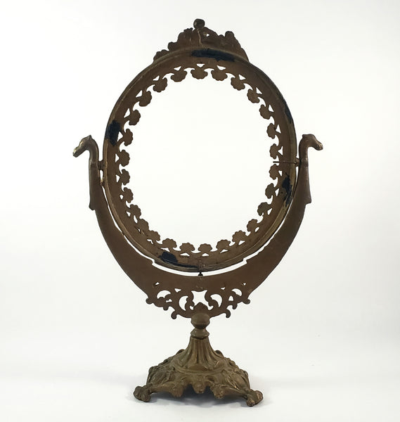 Vintage Metalwork Cast Iron Tilting Vanity Mirror Frame No Glass Mirror