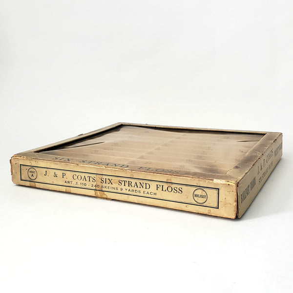 Antique J & P Coats Cardboard Display Case Boilfast Six Strand Floss Advertisement