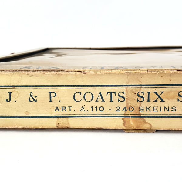 Antique J & P Coats Cardboard Display Case Boilfast Six Strand Floss Advertisement
