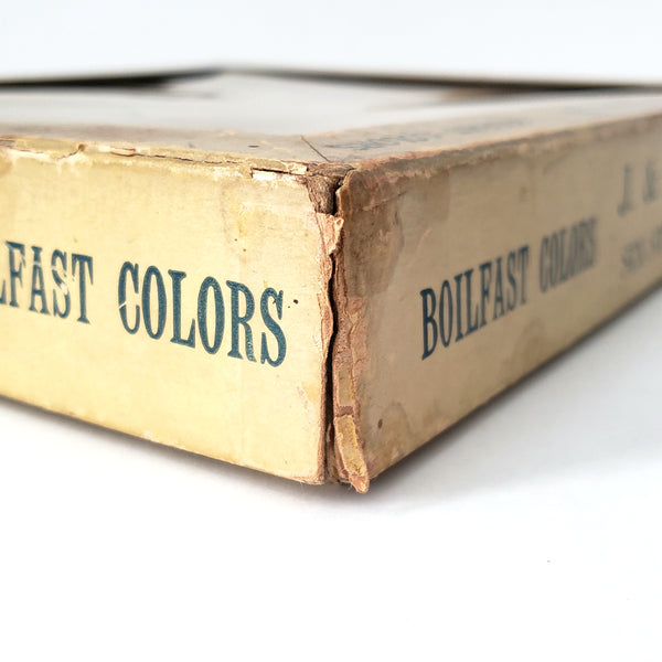 Antique J & P Coats Cardboard Display Case Boilfast Six Strand Floss Advertisement