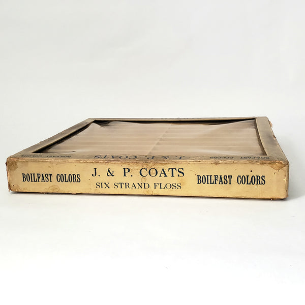 Antique J & P Coats Cardboard Display Case Boilfast Six Strand Floss Advertisement