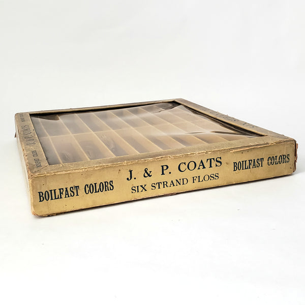 Antique J & P Coats Cardboard Display Case Boilfast Six Strand Floss Advertisement