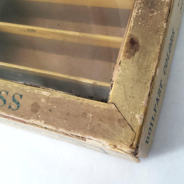 Antique J & P Coats Cardboard Display Case Boilfast Six Strand Floss Advertisement