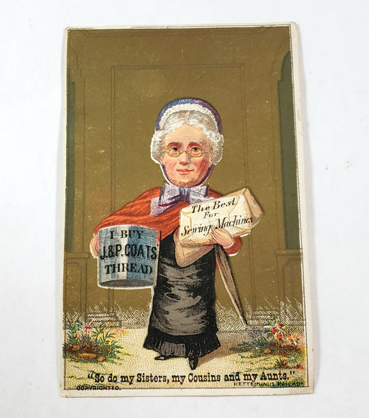 Antique J & P Coats Cardboard Display Case Boilfast Six Strand Floss Advertisement