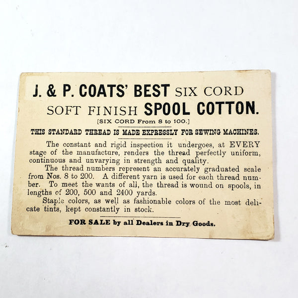 Antique J & P Coats Cardboard Display Case Boilfast Six Strand Floss Advertisement