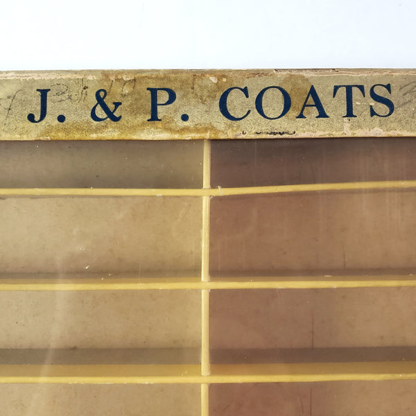 Antique J & P Coats Cardboard Display Case Boilfast Six Strand Floss Advertisement