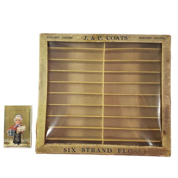 Antique J & P Coats Cardboard Display Case Boilfast Six Strand Floss Advertisement
