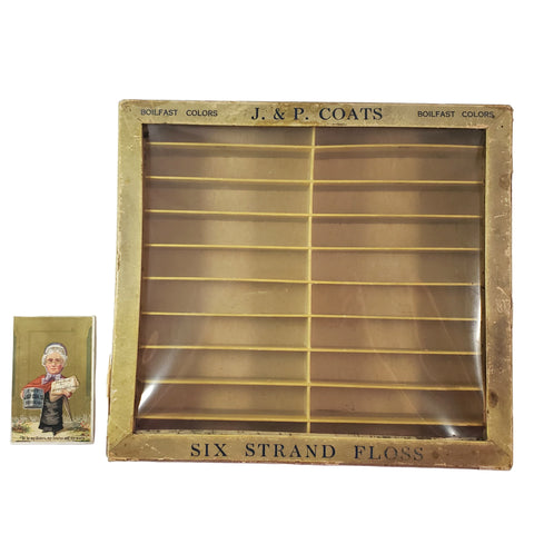 Antique J & P Coats Cardboard Display Case Boilfast Six Strand Floss Advertisement