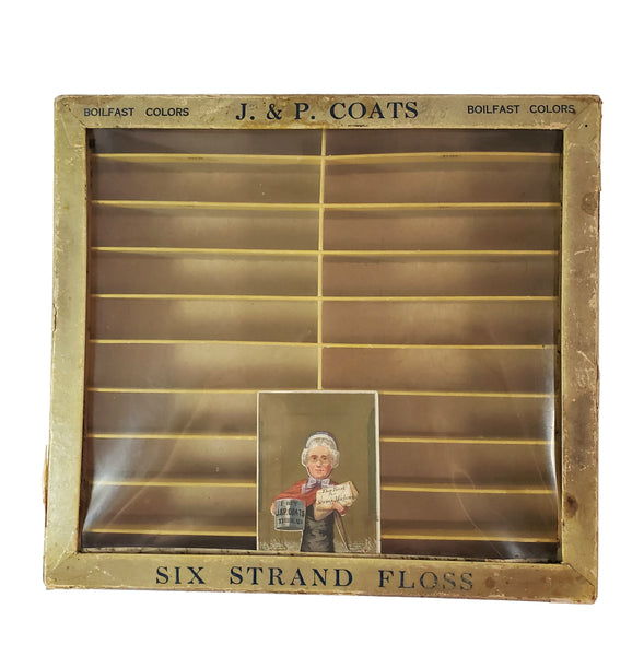 Antique J & P Coats Cardboard Display Case Boilfast Six Strand Floss Advertisement
