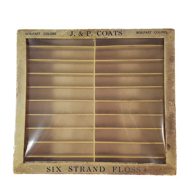 Antique J & P Coats Cardboard Display Case Boilfast Six Strand Floss Advertisement
