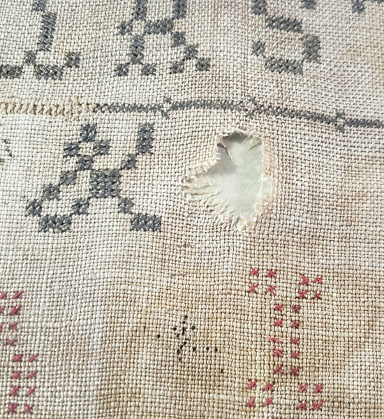 Antique Framed American School Girl Alphabet Sampler by Mary Ann Jacoby April 1832