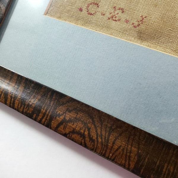 Antique Framed American School Girl Alphabet Sampler by Mary Ann Jacoby April 1832