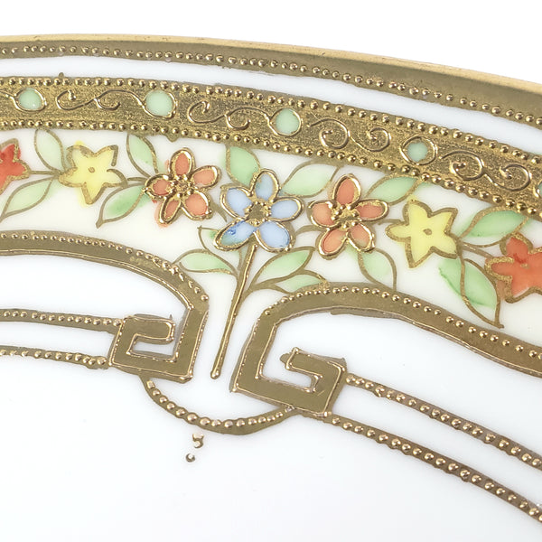 Antique RC Nippon Hand-Painted Porcelain Serving Plate Gold Gilt Moriage 11 inch