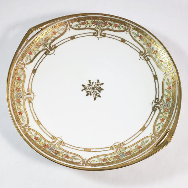 Antique RC Nippon Hand-Painted Porcelain Serving Plate Gold Gilt Moriage 11 inch