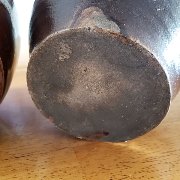 Pair of Old Glazed Crocks 2 Quart & 1 Quart