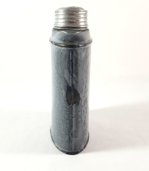 Antique Gray Graniteware Enamelware Flask 18 Fluid Ounce