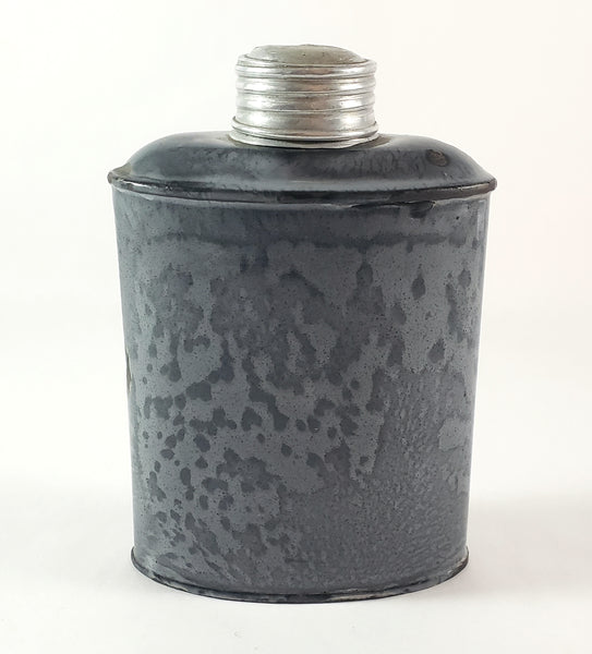 Antique Gray Graniteware Enamelware Flask 18 Fluid Ounce
