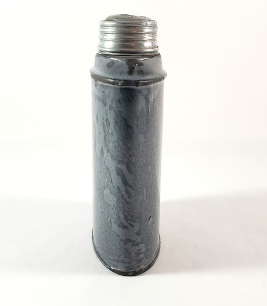 Antique Gray Graniteware Enamelware Flask 18 Fluid Ounce