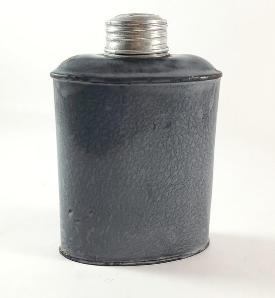 Antique Gray Graniteware Enamelware Flask 18 Fluid Ounce
