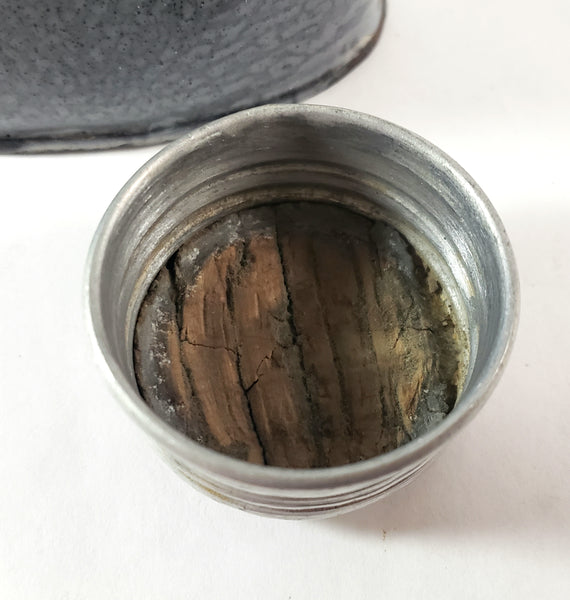 Antique Gray Graniteware Enamelware Flask 18 Fluid Ounce