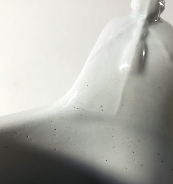 Large Antique White Ironstone Pitcher Bow & Tassel 12" by Burgess & Goddard England