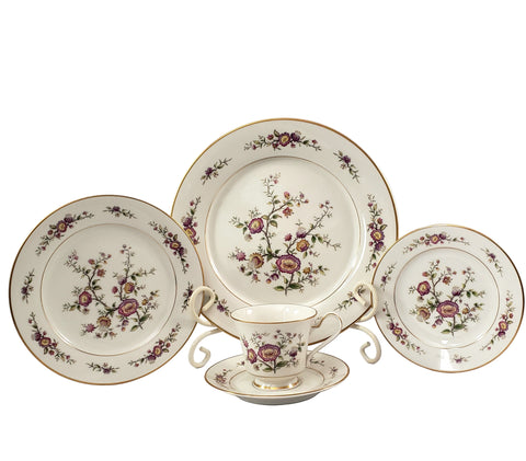 Noritake ASIAN SONG Floral Ivory Porcelain China 5 Piece Place Setting - Pattern 7151