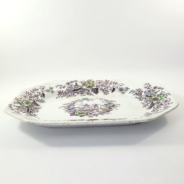Antique Ironstone Transferware Platter TYROL 15 3/4" John Wedgwood England