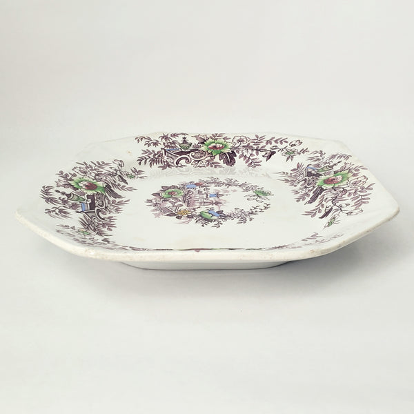 Antique Ironstone Transferware Platter TYROL 15 3/4" John Wedgwood England