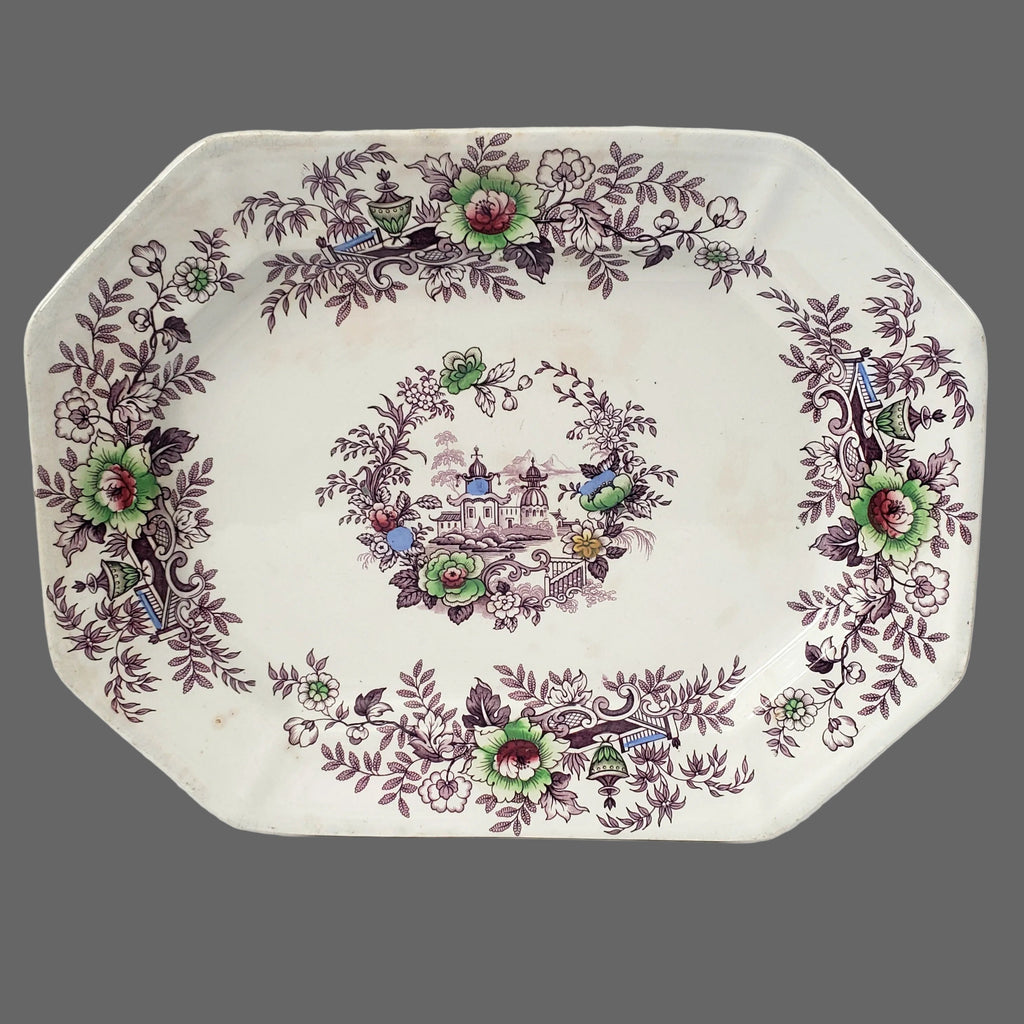 Antique Ironstone Transferware Platter TYROL 15 3/4" John Wedgwood England