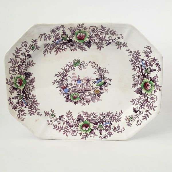 Antique Ironstone Transferware Platter TYROL 15 3/4" John Wedgwood England